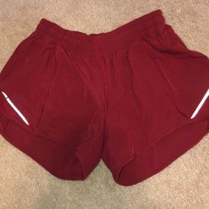 Maroon Hotty Hot Tall lululemon shorts